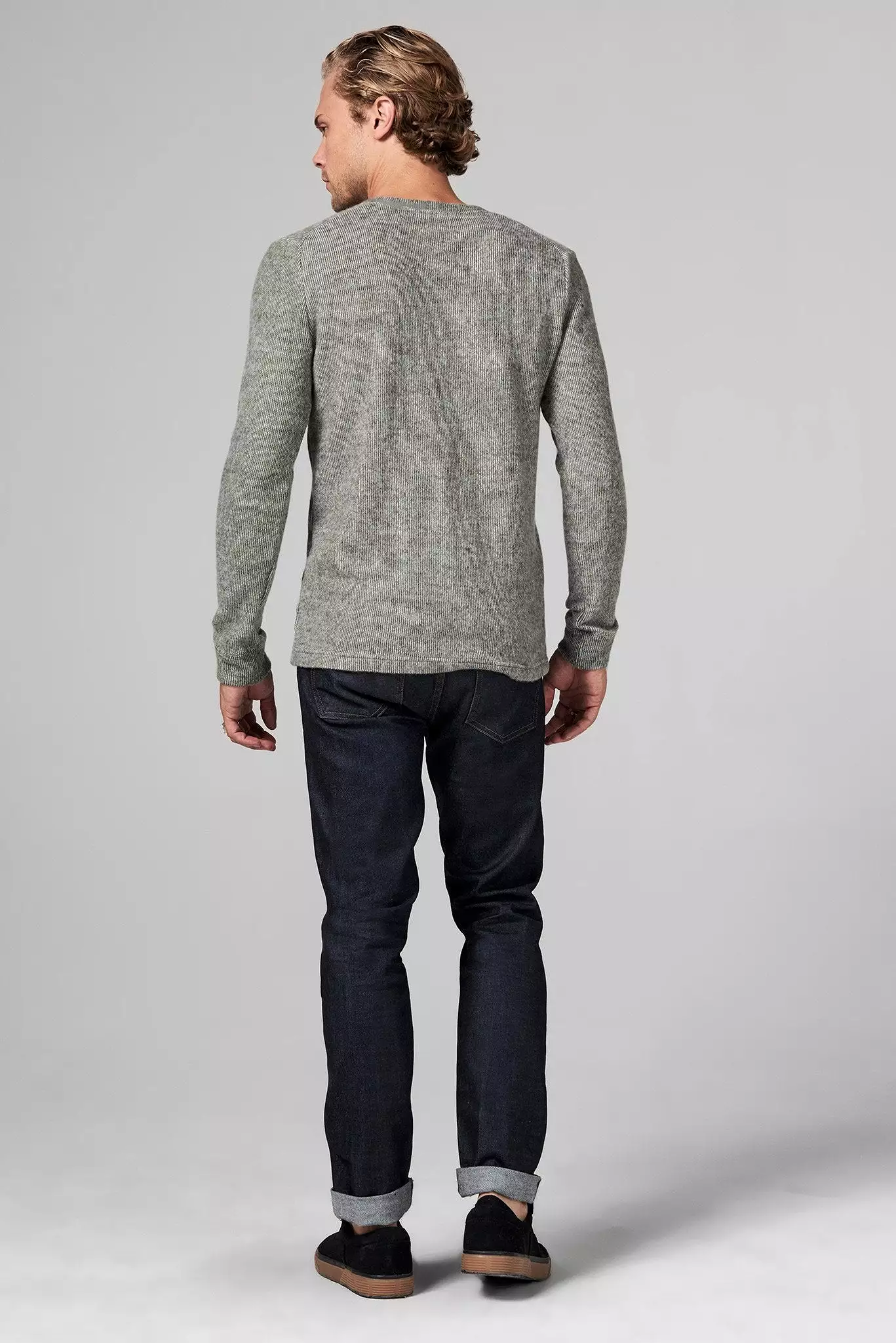 Men's Soft Knit Melange V-Neck Sweater