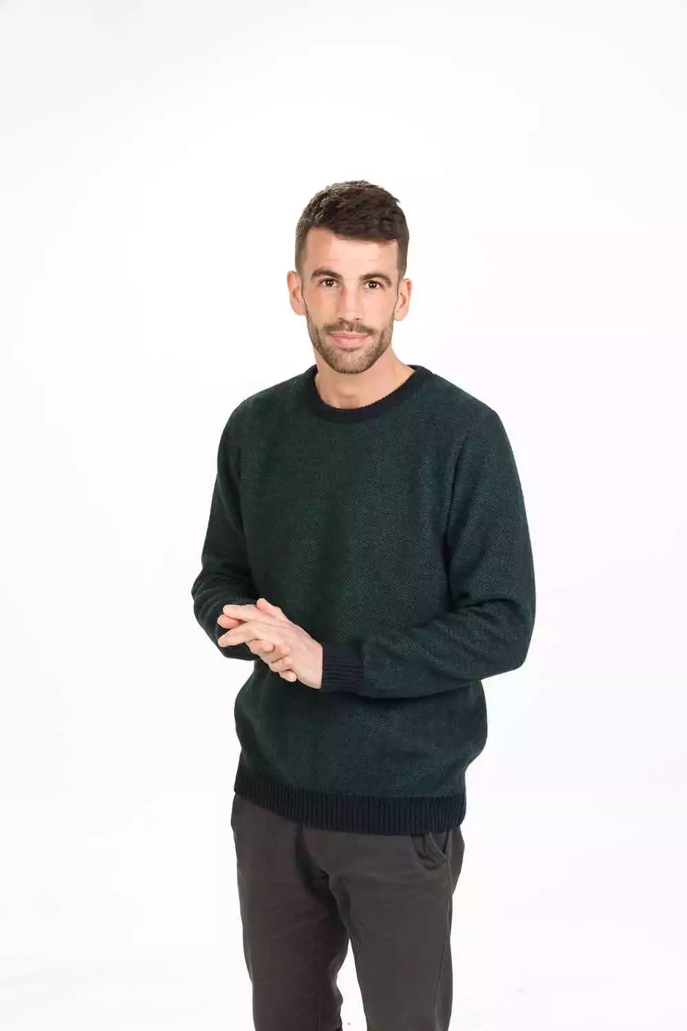 Mens Textured Crew Sweater