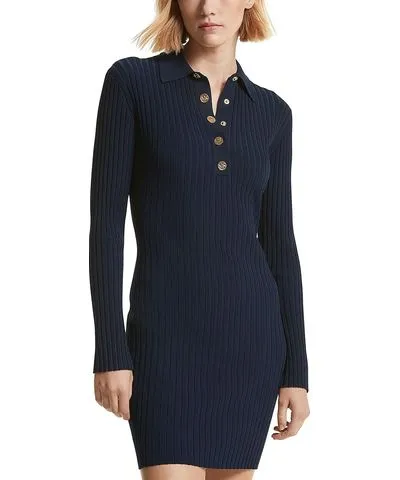 MICHAEL Michael Kors Womens Collar Button Front Mini Dress