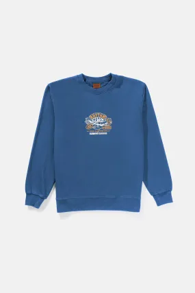 Motel Vintage Fleece Crew Cobalt