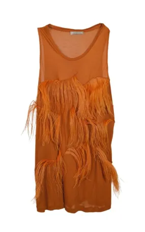 NINA RICCI  |Amber Feather-embellished stretch-jersey top