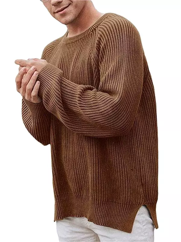 Oversize Loose Men Crew Neck Sweater