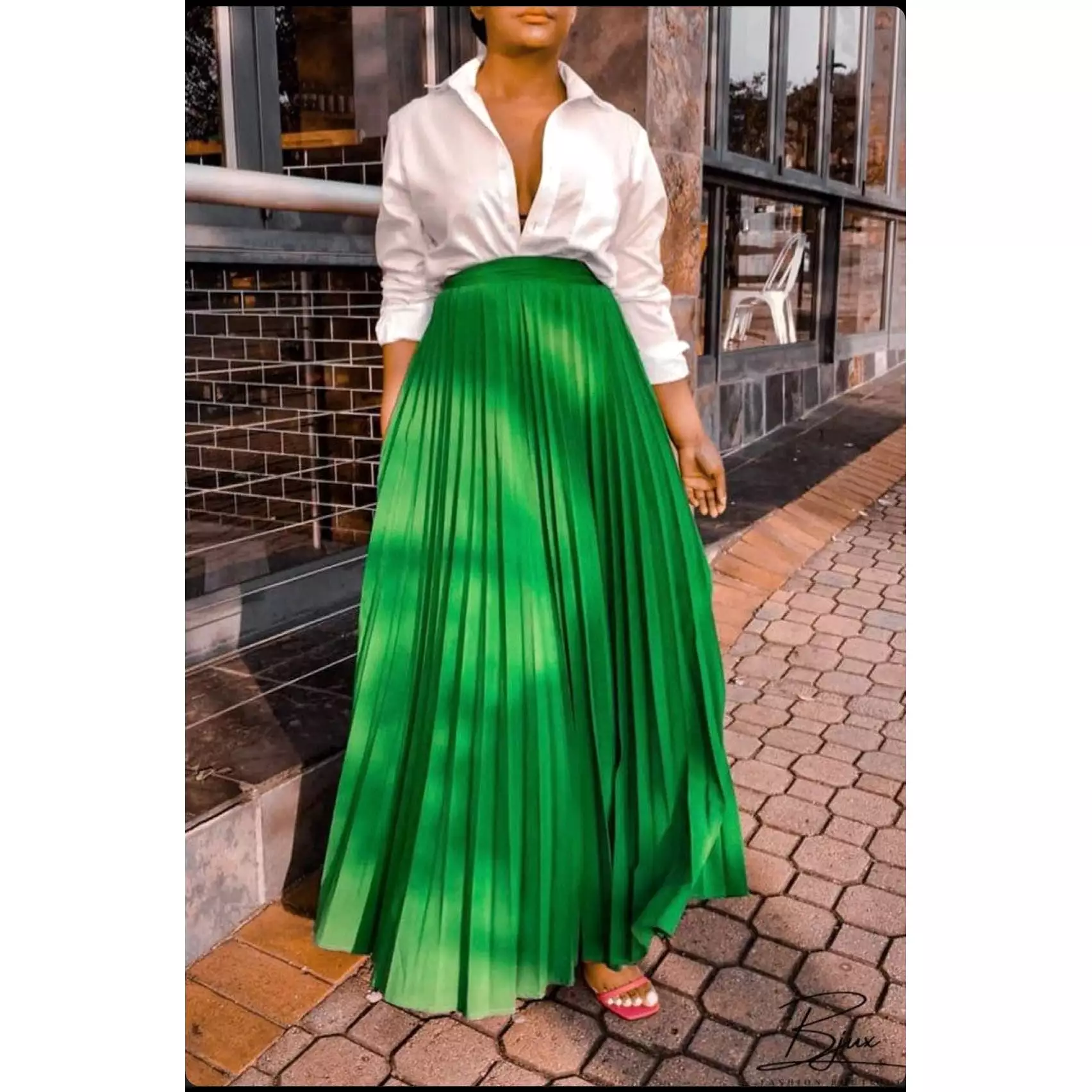 Pleated High Waisted Skirt