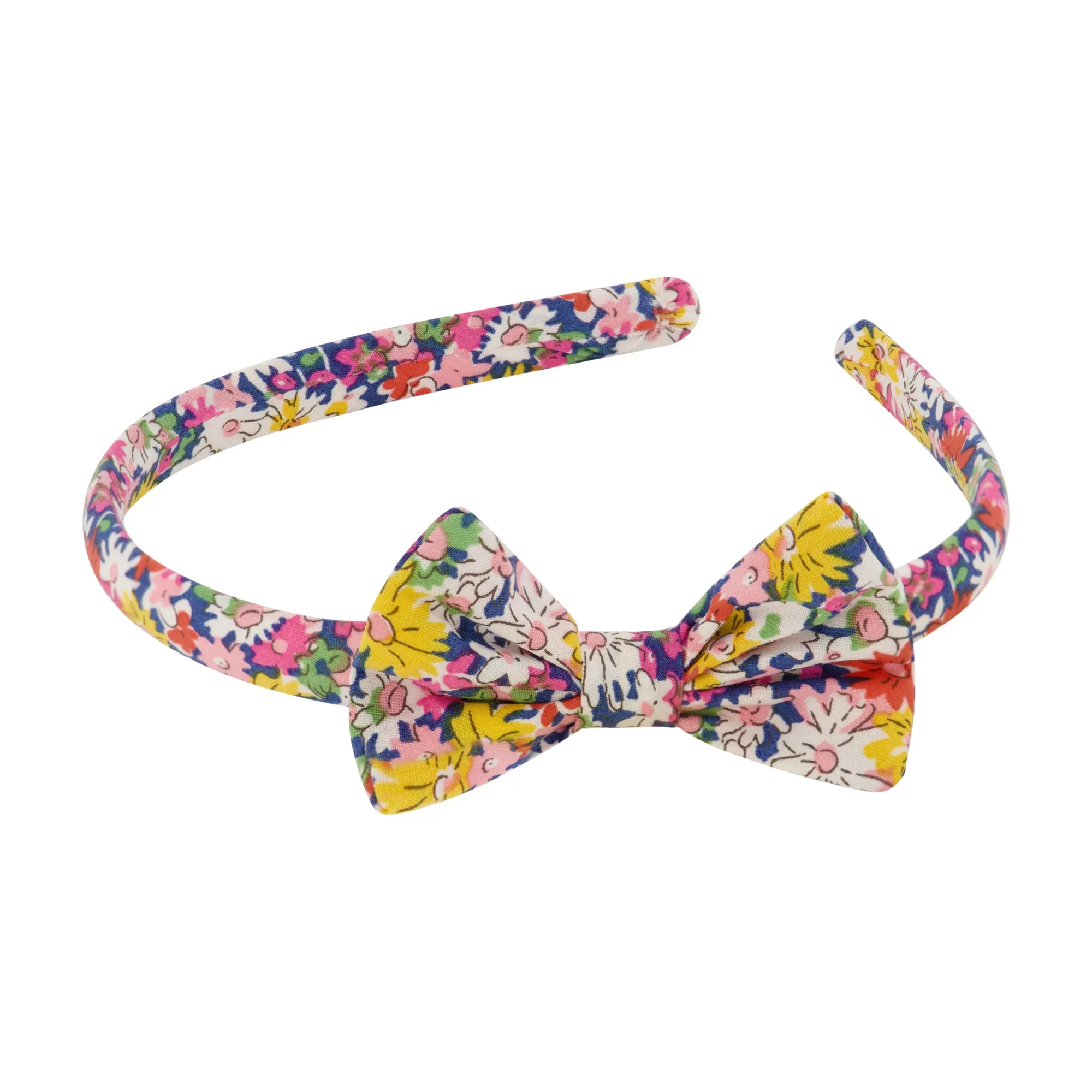 Preppy Headband Pink Navy Daisy