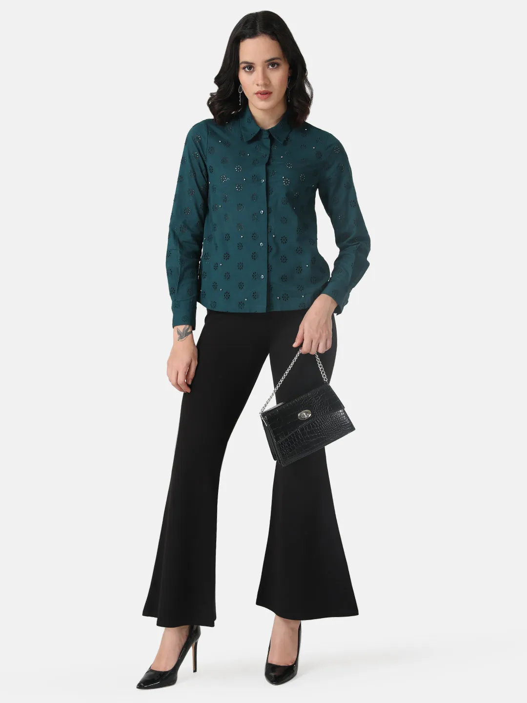 Schiffli Embellished Shirt