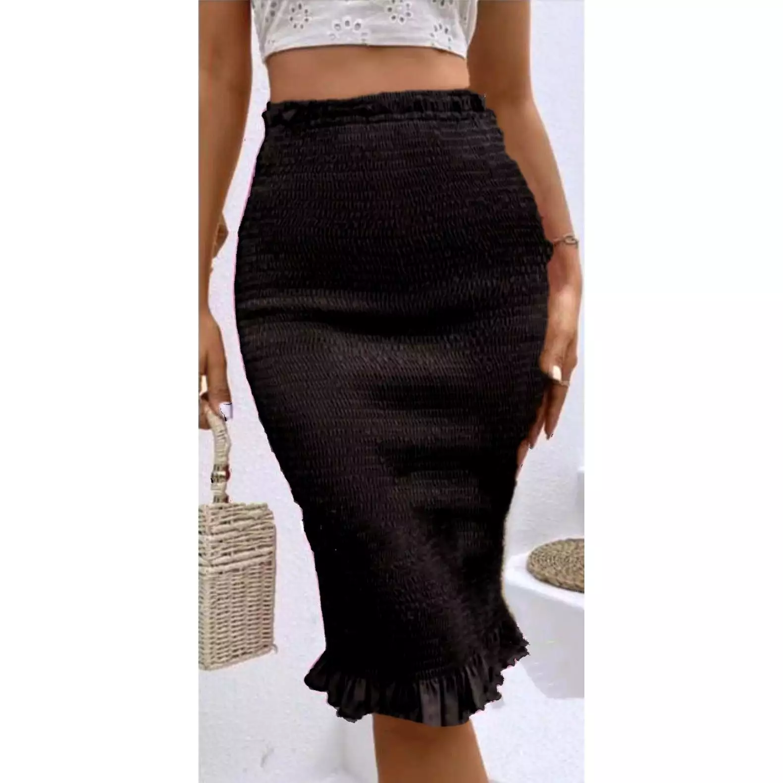 Sexy Ruffle Midi Skirt