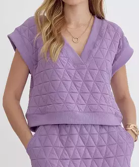 Soft Quilted Top - Lavender