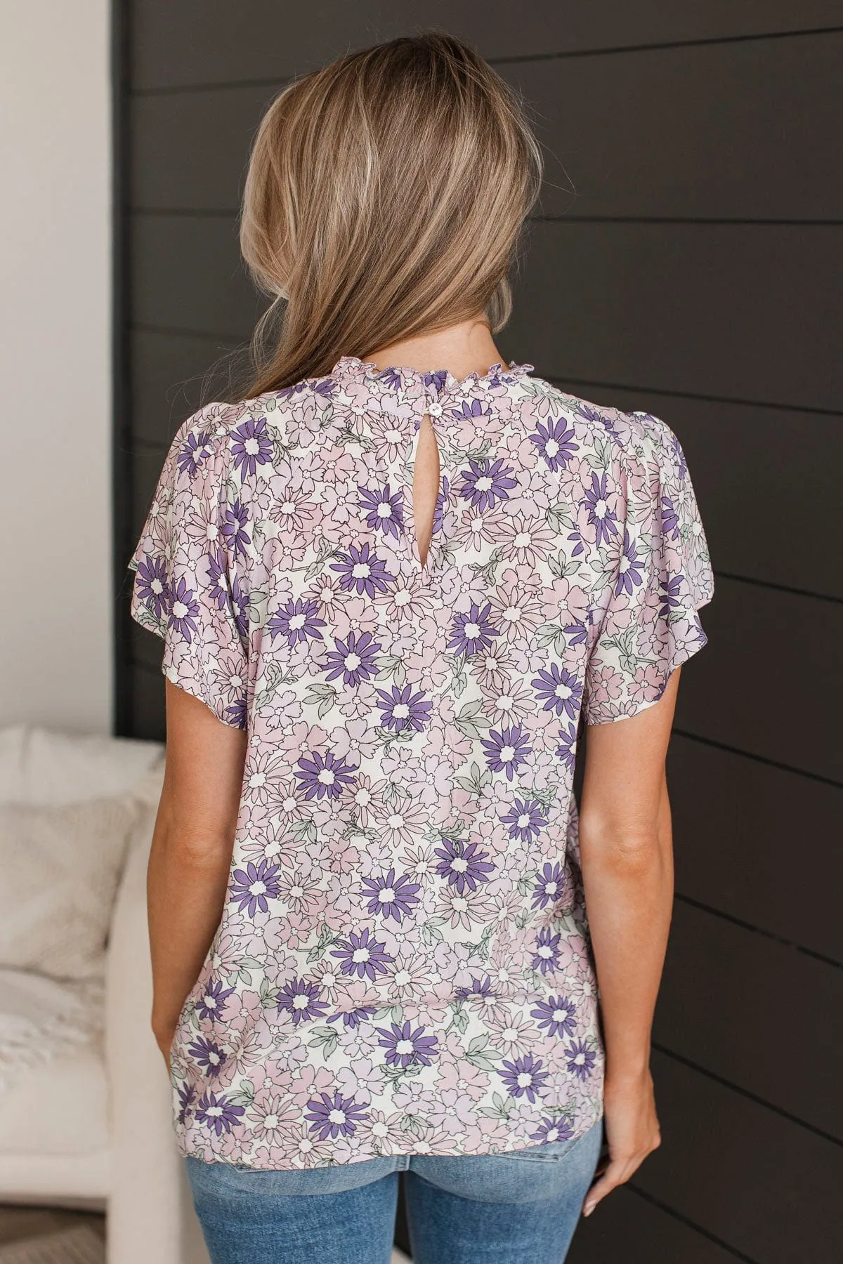 Strictly Business Floral Blouse- Lavender