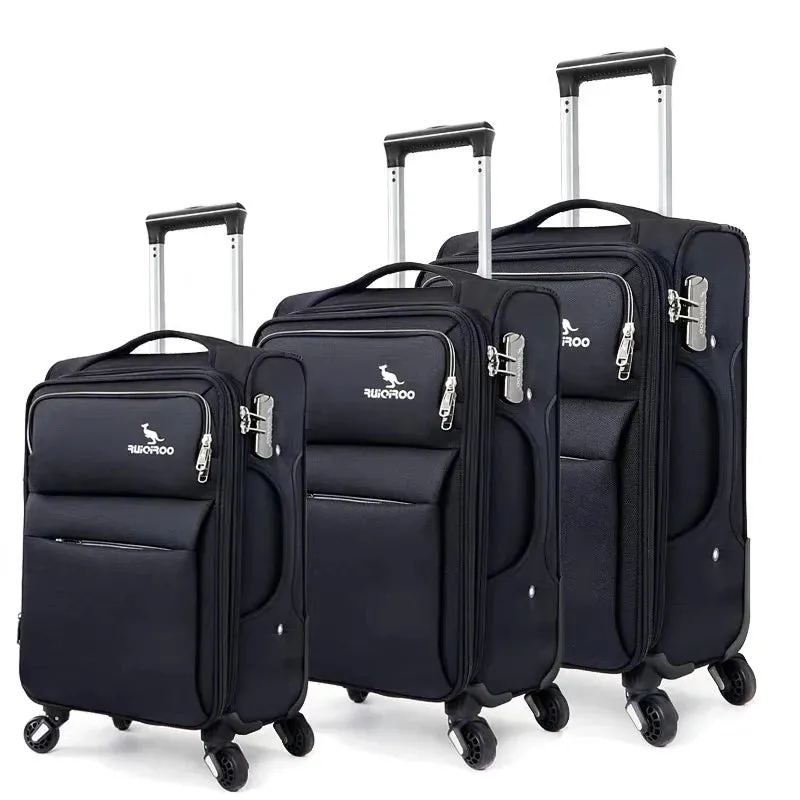 Unisex Business Travel Rolling Wheel Carry-On Oxford Suitcase Set