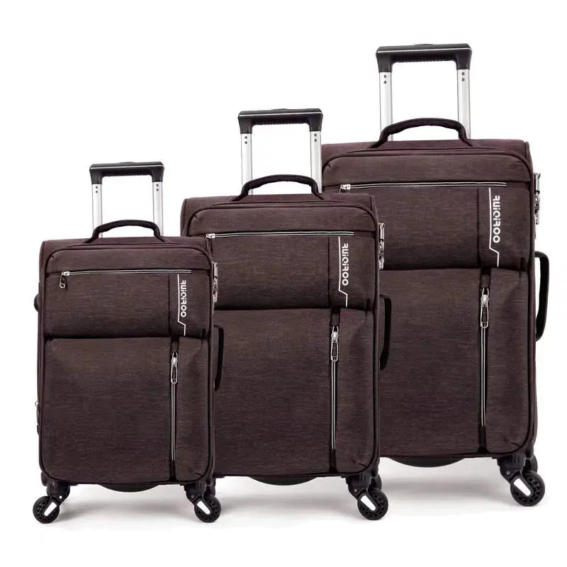 Unisex Business Travel Rolling Wheel Carry-On Oxford Suitcase Set