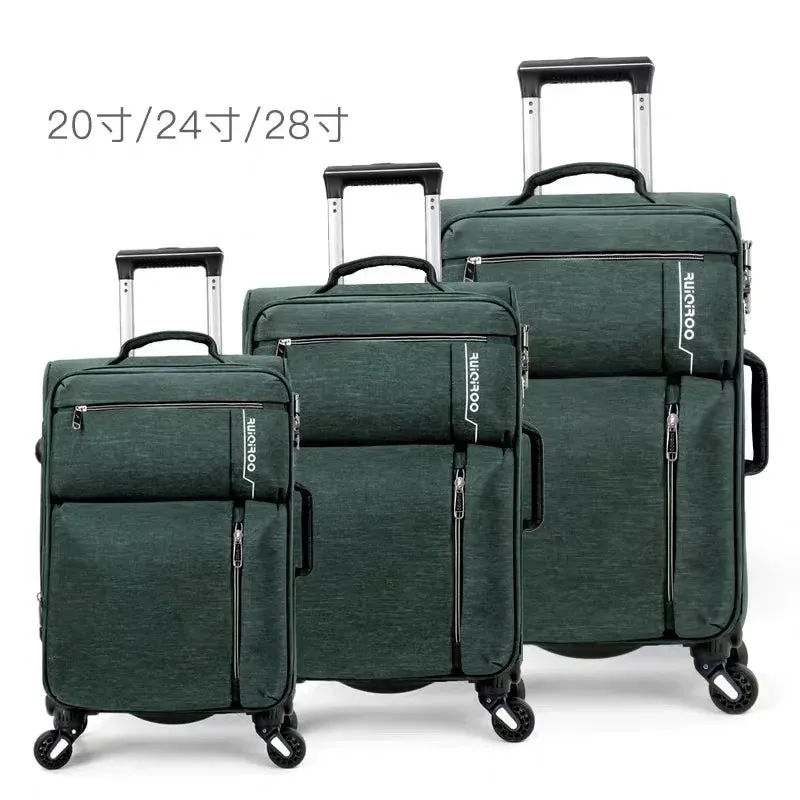 Unisex Business Travel Rolling Wheel Carry-On Oxford Suitcase Set