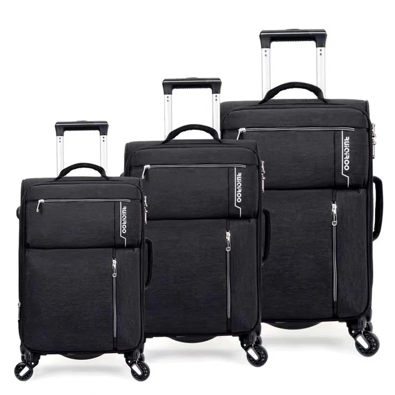 Unisex Business Travel Rolling Wheel Carry-On Oxford Suitcase Set