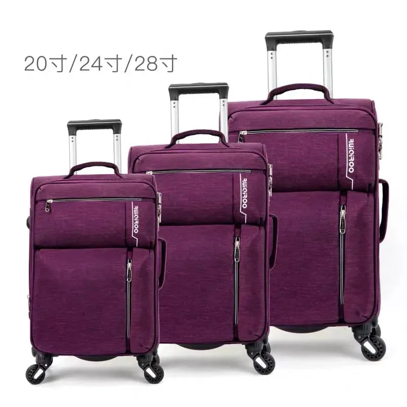 Unisex Business Travel Rolling Wheel Carry-On Oxford Suitcase Set