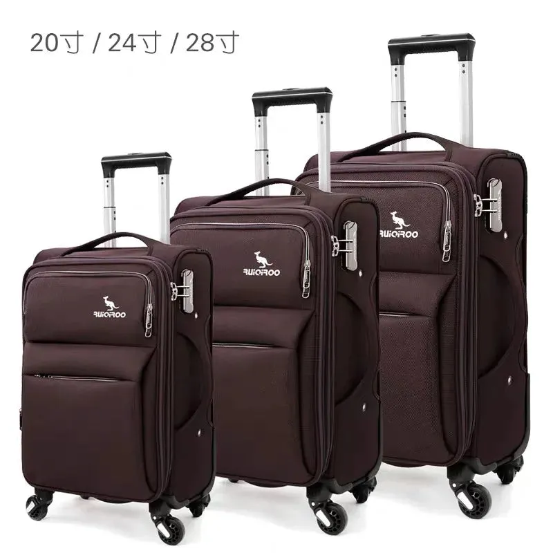 Unisex Business Travel Rolling Wheel Carry-On Oxford Suitcase Set