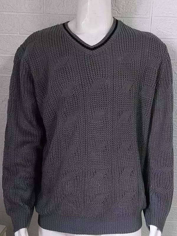 V-Neck Slim Fit Men Pullover Sweater