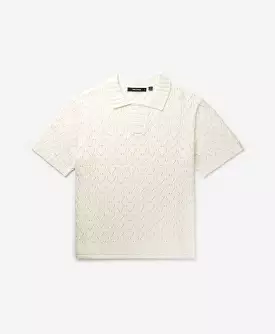 White Yinka Relaxed Knit Sweater Polo