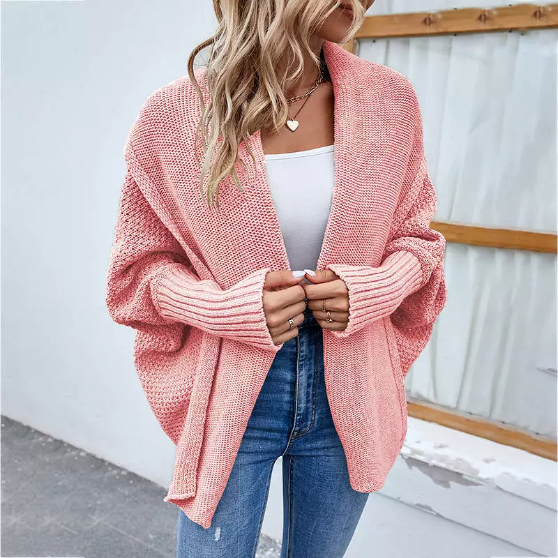 Women's Cardigans Kniting Plain Bat Long Sleeves