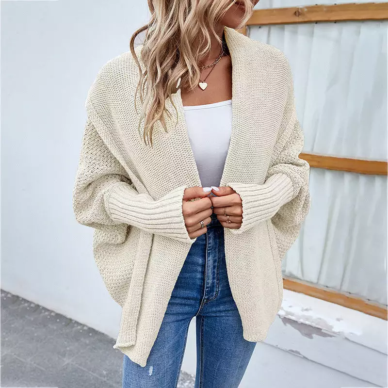 Women's Cardigans Kniting Plain Bat Long Sleeves