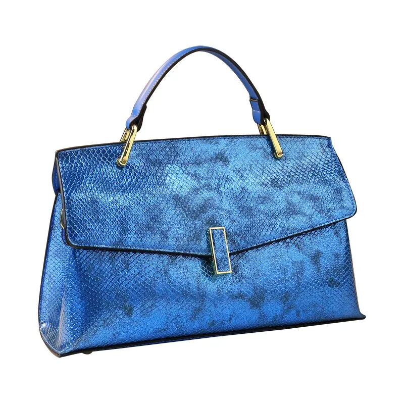 Women's Genuine Leather Laser Pattern Portable Top Handle Handbag