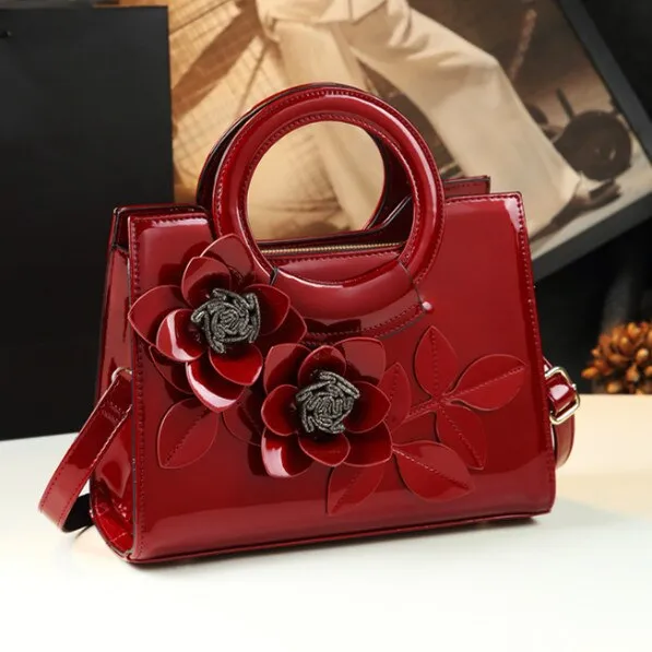 Women's Genuine Leather Luxury Leopard Pattern Round Handle Handbag